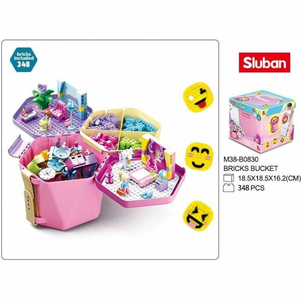 Building & Construction Toys | Bricks Bucket 348 Pieces Pink Building & Construction Toys Building & Construction Toys