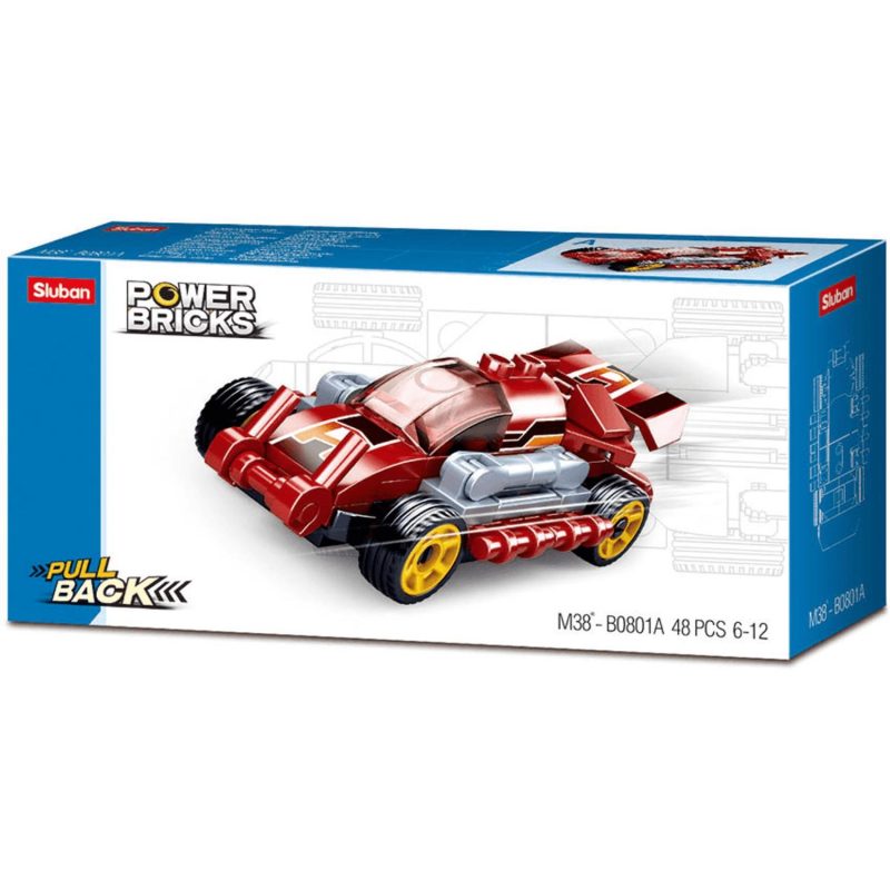 Building & Construction Toys | Power Bricks Pull Back Car – Fast Red Building & Construction Toys Building & Construction Toys