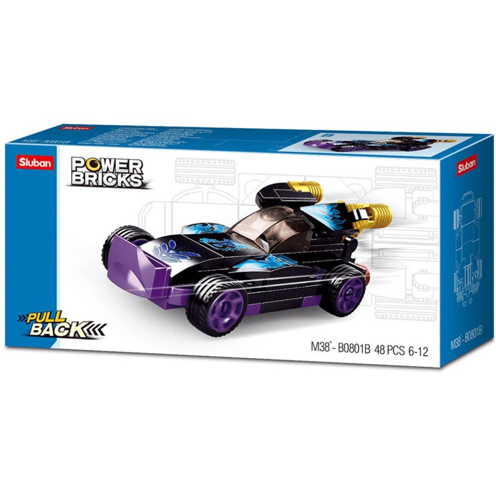 Building & Construction Toys | Power Bricks Pull Back Car – Purple Raptor Building & Construction Toys Building & Construction Toys