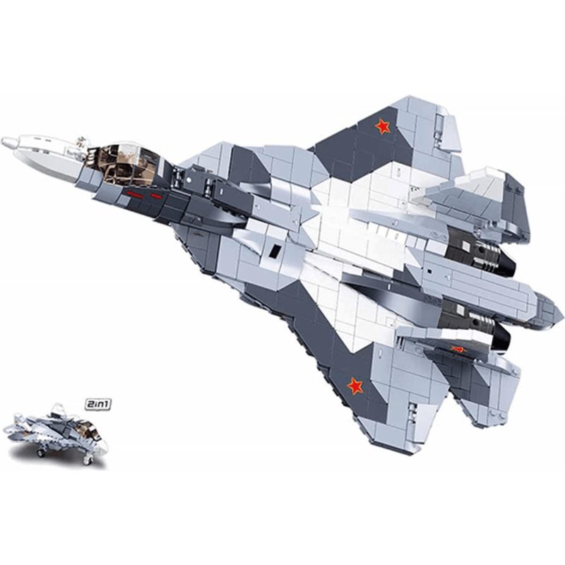 Building & Construction Toys | Su-57 Fighter Plane 2-In-1 893Pcs Building & Construction Toys Building & Construction Toys