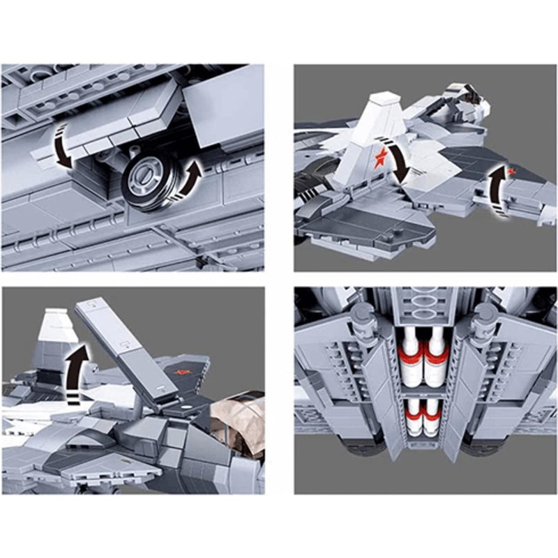 Building & Construction Toys | Su-57 Fighter Plane 2-In-1 893Pcs Building & Construction Toys Building & Construction Toys