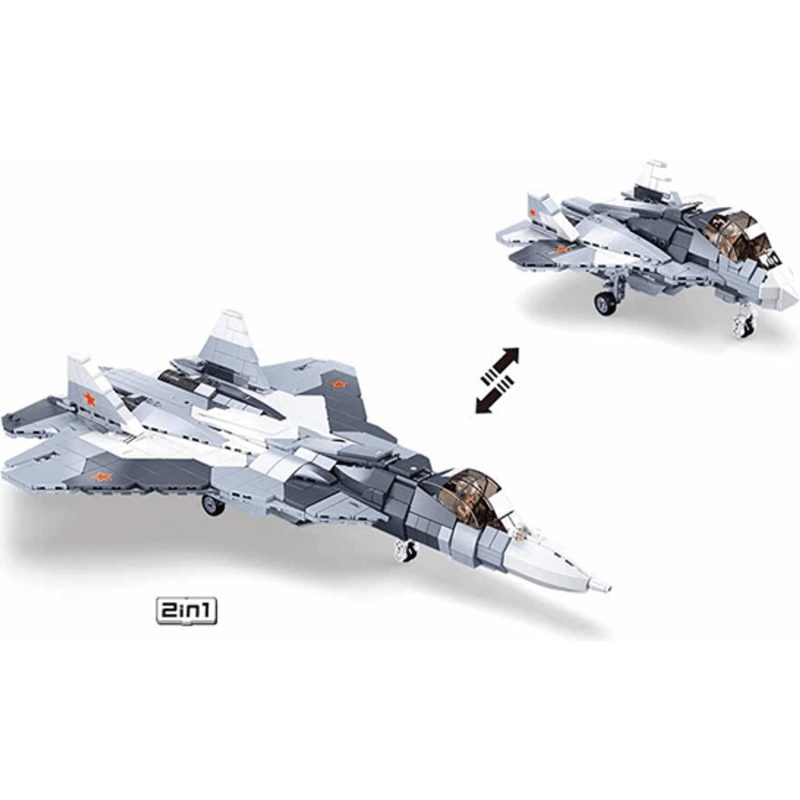 Building & Construction Toys | Su-57 Fighter Plane 2-In-1 893Pcs Building & Construction Toys Building & Construction Toys