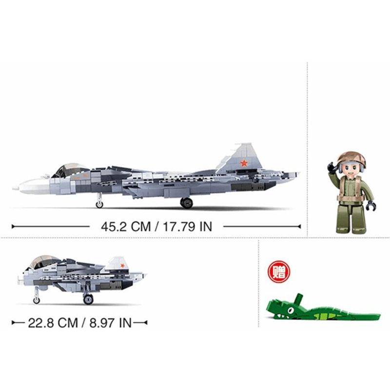 Building & Construction Toys | Su-57 Fighter Plane 2-In-1 893Pcs Building & Construction Toys Building & Construction Toys