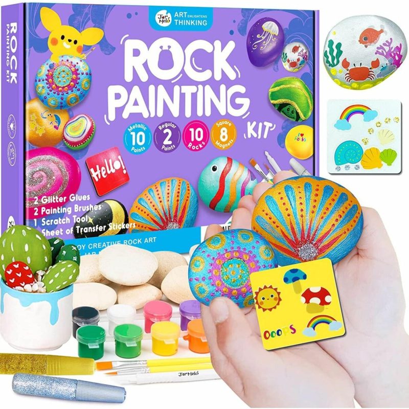 Creative Toys | Rock Painting With Metallic Paints & Glitter Glues Craft Kit Creative Toys Creative Toys