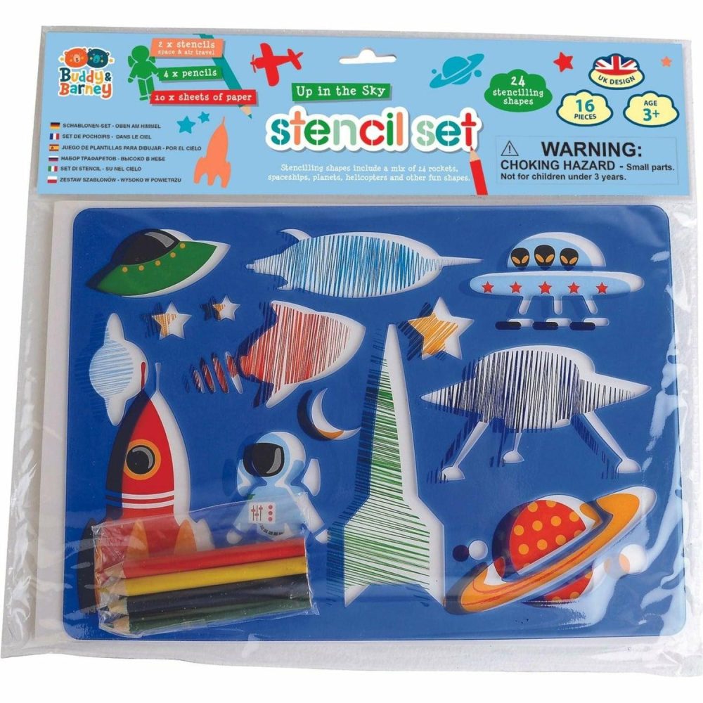 Creative Toys | Up In The Sky Stencil And Pencil Set Creative Toys Creative Toys