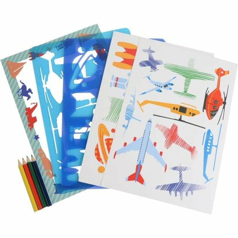 Creative Toys | Up In The Sky Stencil And Pencil Set Creative Toys Creative Toys