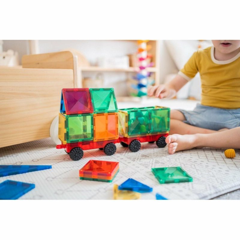 Magnetic Tile Toys | 24 Piece Motion Pack Rainbow Magnetic Tile Toys Magnetic Tile Toys