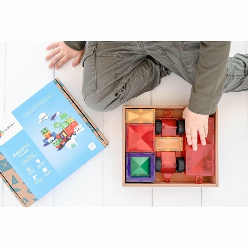 Magnetic Tile Toys | 24 Piece Motion Pack Rainbow Magnetic Tile Toys Magnetic Tile Toys