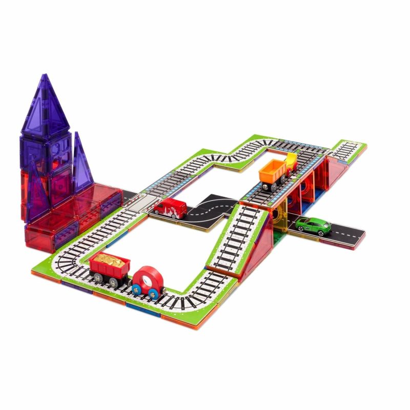 Magnetic Tile Toys | Learn & Grow – Magnetic Tile Topper – Train Track Pack (36 Piece) Magnetic Tile Toys Magnetic Tile Toys