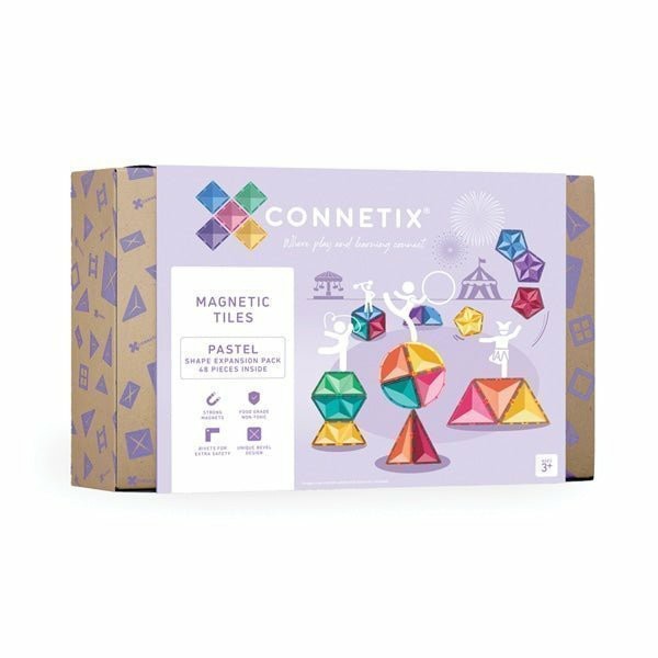 Magnetic Tile Toys | Pastel Shape Expansion Pack 48 Piece Magnetic Tile Toys Magnetic Tile Toys