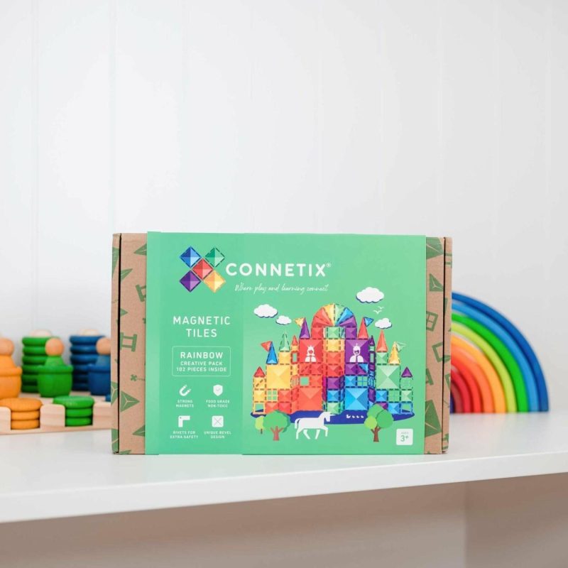 Magnetic Tile Toys | Rainbow Creative Pack 102 Piece Magnetic Tile Toys Magnetic Tile Toys