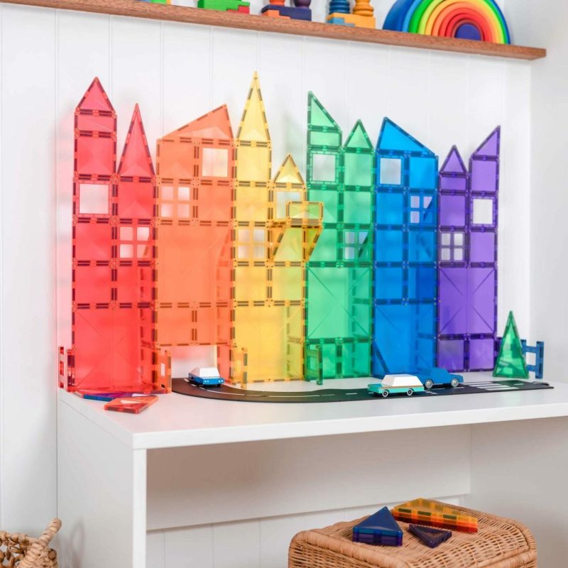 Magnetic Tile Toys | Rainbow Creative Pack 102 Piece Magnetic Tile Toys Magnetic Tile Toys