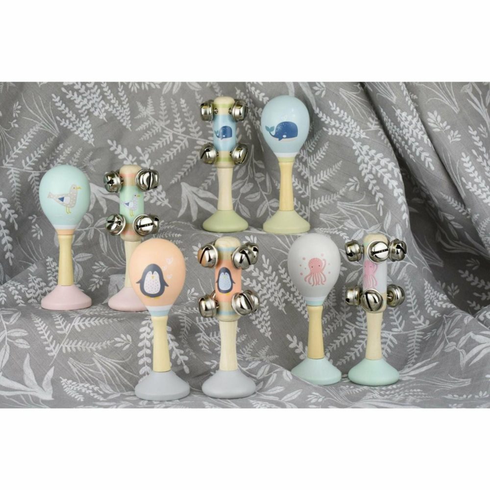 Musical Toys | Calm & Breezy Sea Wooden Maraca & Bell Stick Set Musical Toys Musical Toys