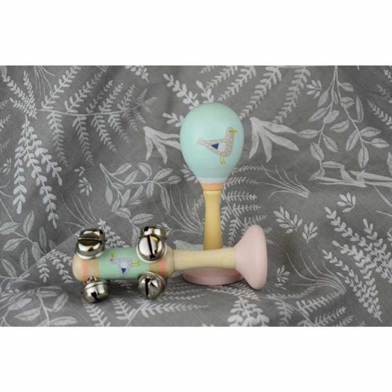 Musical Toys | Calm & Breezy Sea Wooden Maraca & Bell Stick Set Musical Toys Musical Toys