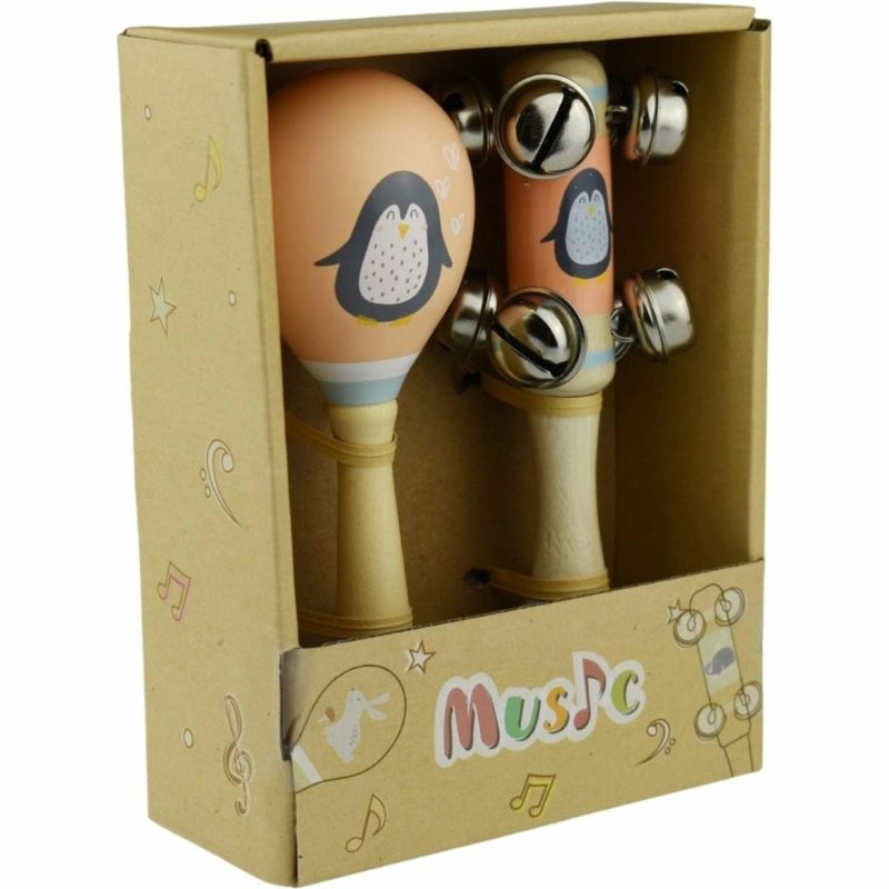 Musical Toys | Calm & Breezy Sea Wooden Maraca & Bell Stick Set Musical Toys Musical Toys