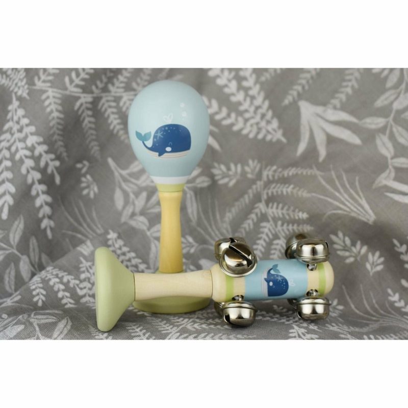 Musical Toys | Calm & Breezy Sea Wooden Maraca & Bell Stick Set Musical Toys Musical Toys