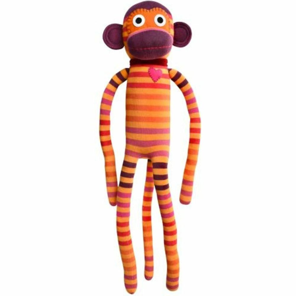 Plush & Soft Toys | Sock Monkey – Jules Red And Orange Striped Monkey 70Cm Plush & Soft Toys Plush & Soft Toys