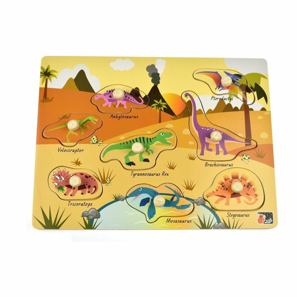 Puzzles | 2 In 1 Peg Puzzle – Dinosaurs Puzzles Puzzles