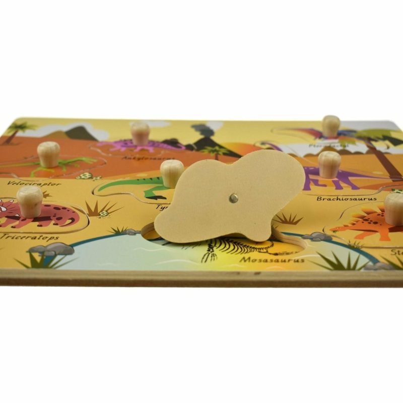 Puzzles | 2 In 1 Peg Puzzle – Dinosaurs Puzzles Puzzles