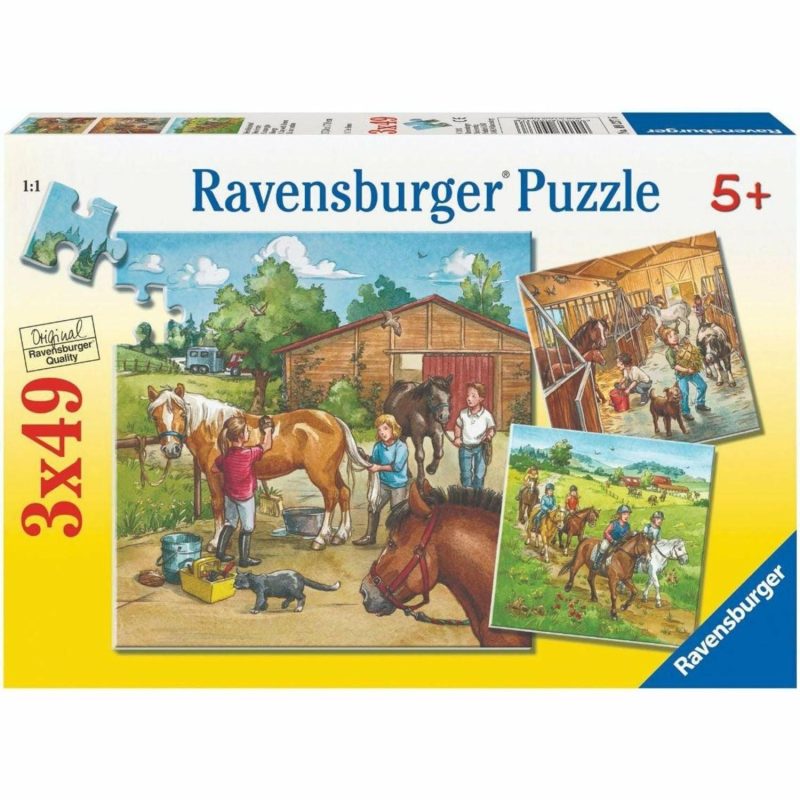 Puzzles | A Day With Horses Puzzle 3X49 Pieces Puzzles Puzzles