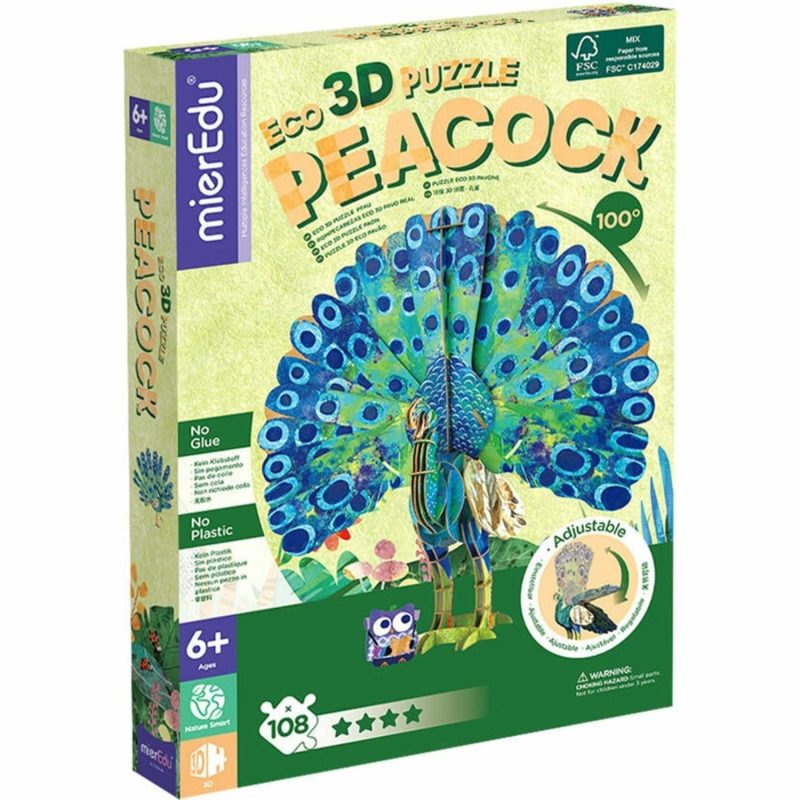 Puzzles | Mieredu Eco 3D Puzzle – Peacock Puzzles Puzzles