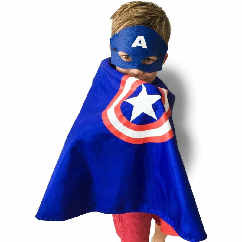 Role Play & Dress Up Toys | Captain America Cape And Mask Set Role Play & Dress Up Toys Role Play & Dress Up Toys