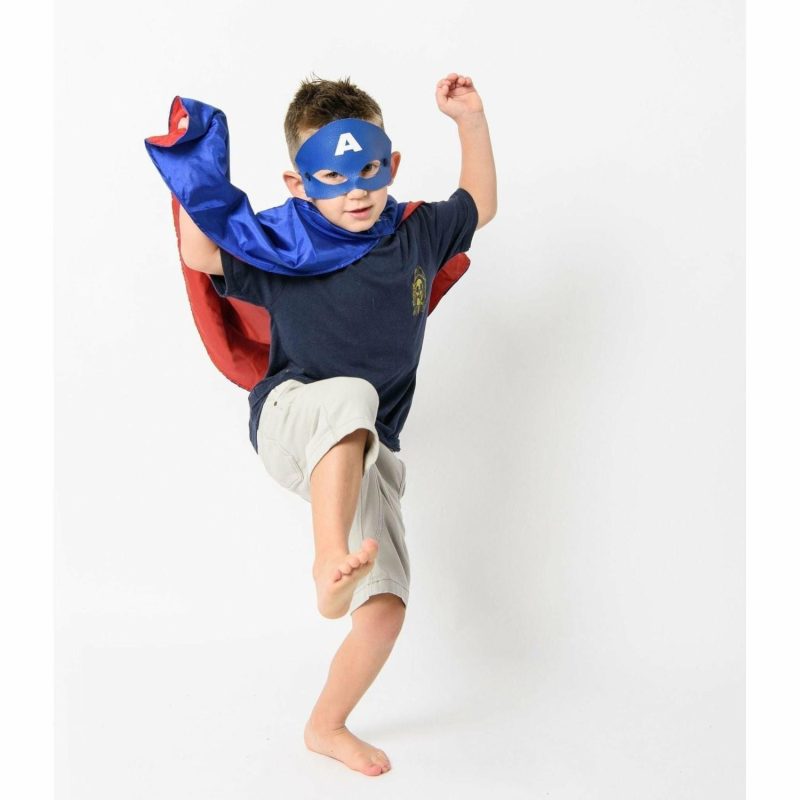 Role Play & Dress Up Toys | Captain America Cape And Mask Set Role Play & Dress Up Toys Role Play & Dress Up Toys