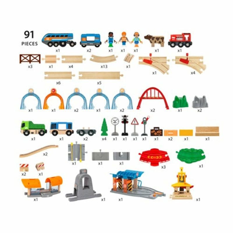 Toy Trains | Action Tunnel Deluxe Set 91 Pieces Shop Toy Trains