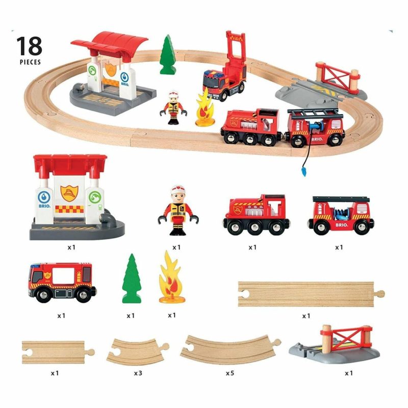 Toy Trains | Firefighter Set (18 Pieces) Shop Toy Trains