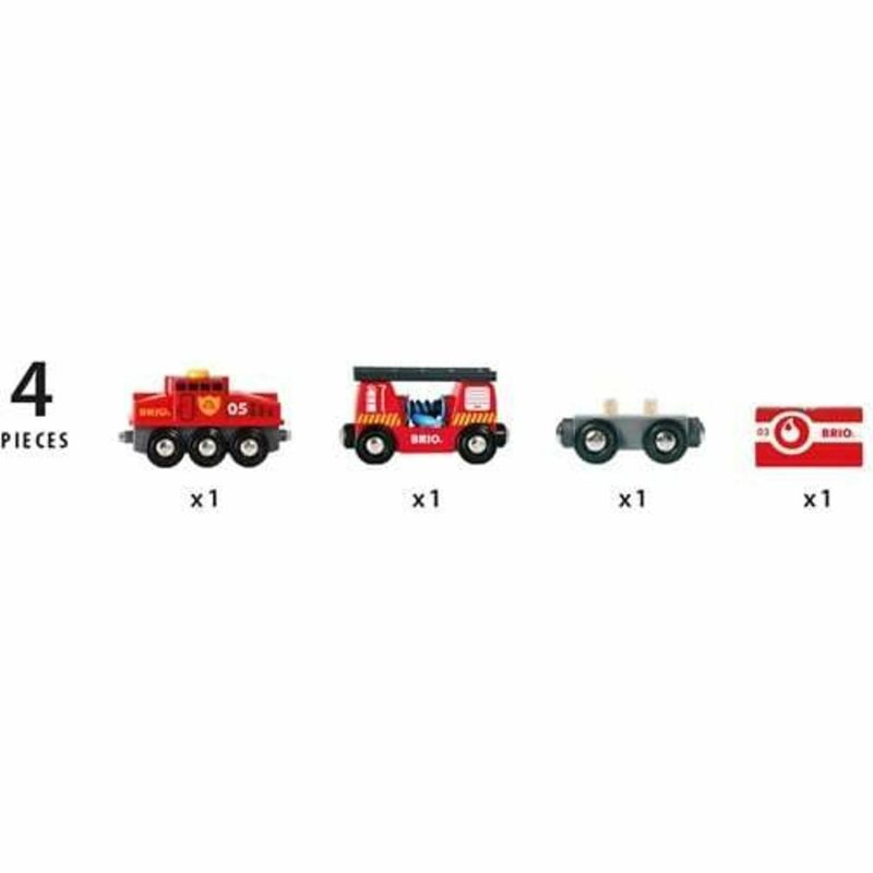 Toy Trains | Rescue Firefighting Train 4 Pieces Shop Toy Trains