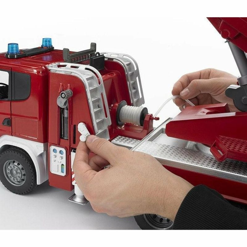 Toy Trucks | Scania R-Series Fire Engine, Slewing Ladder, Water Pump 1:16 Shop Toy Trucks