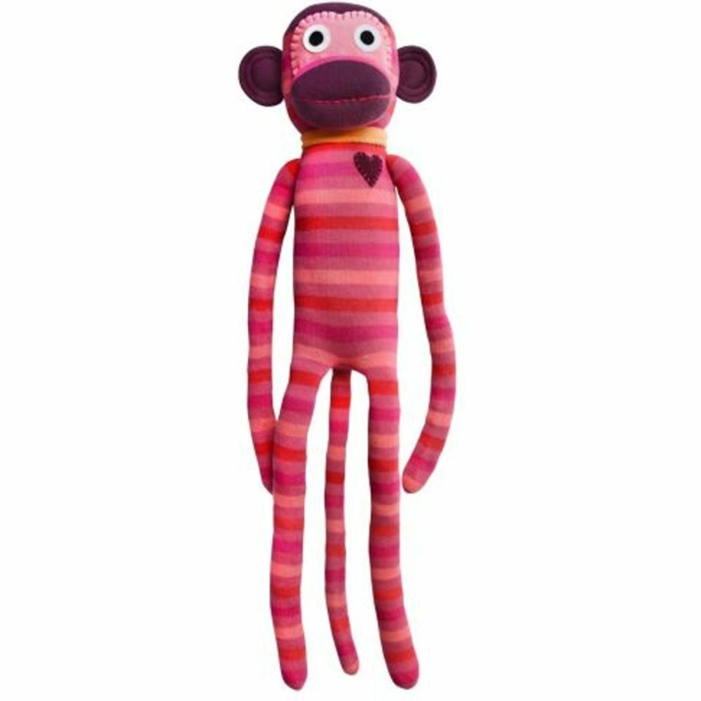 Plush & Soft Toys | Sock Monkey – Charlie Red And Pink Striped Monkey 70Cm Plush & Soft Toys Plush & Soft Toys