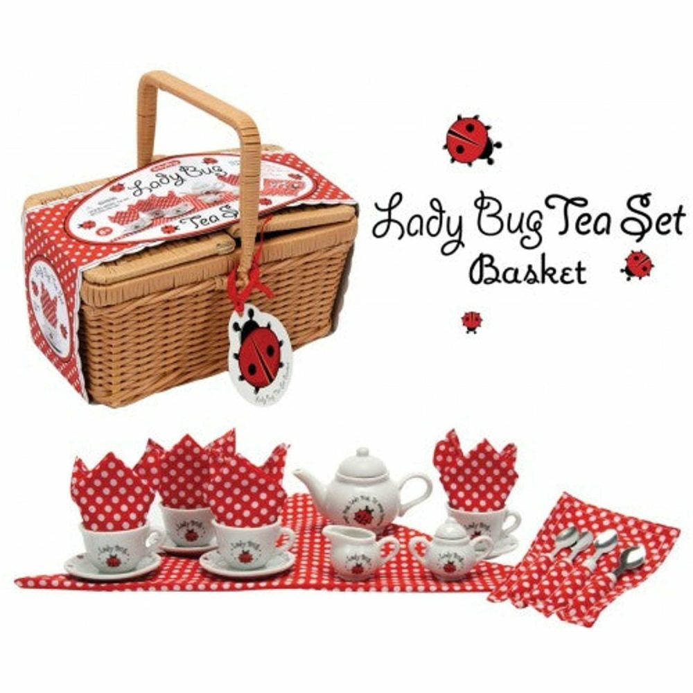 Role Play & Dress Up Toys | Schylling – Ladybug Tea Set In Basket Role Play & Dress Up Toys Role Play & Dress Up Toys